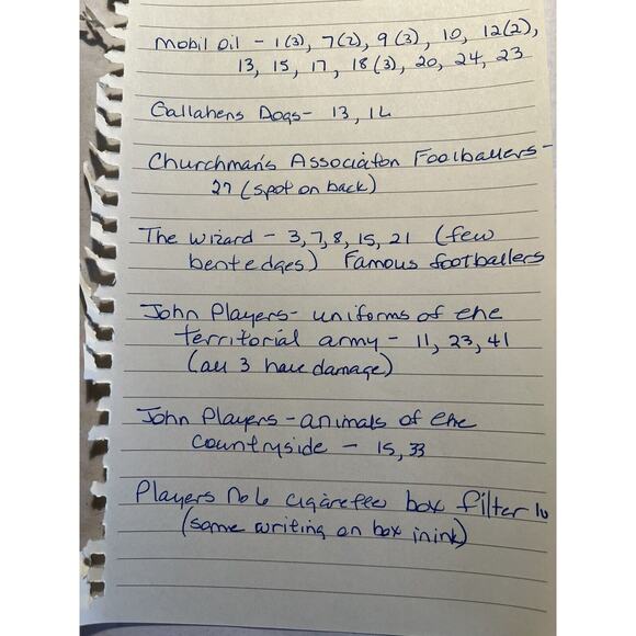 Cigarette Cards (33) 1 Box Autos Sports Players Mobil Oil Churchman’s The Wizard - Picture 7 of 7